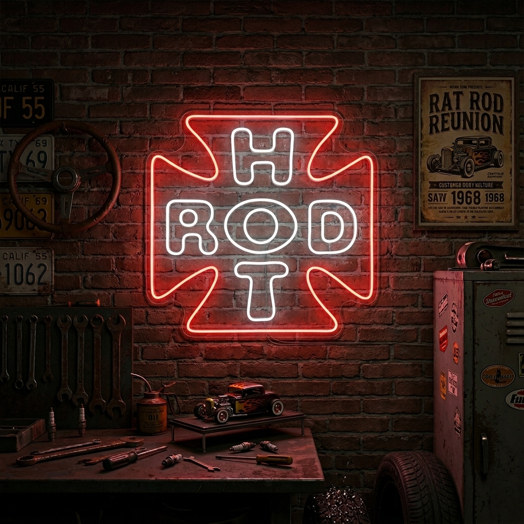 "Hot rod modificated high speed" Neon Sign