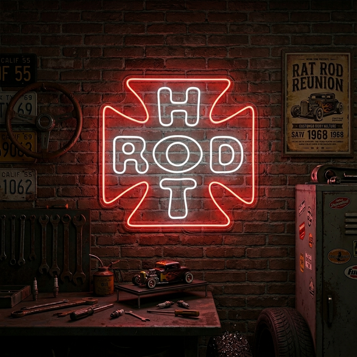"Hot rod modificated high speed" Neon Sign