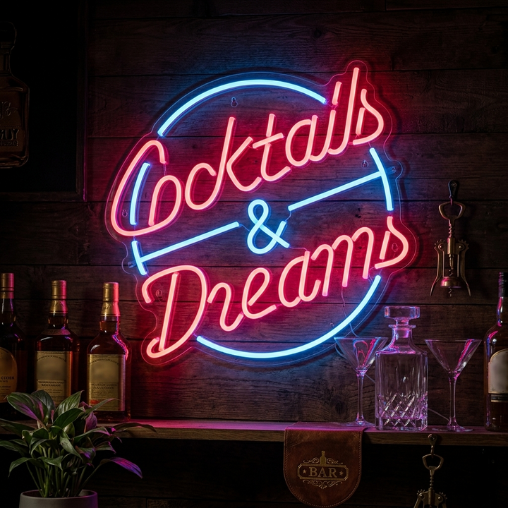 "Cocktails And Dreams" Neon Sign