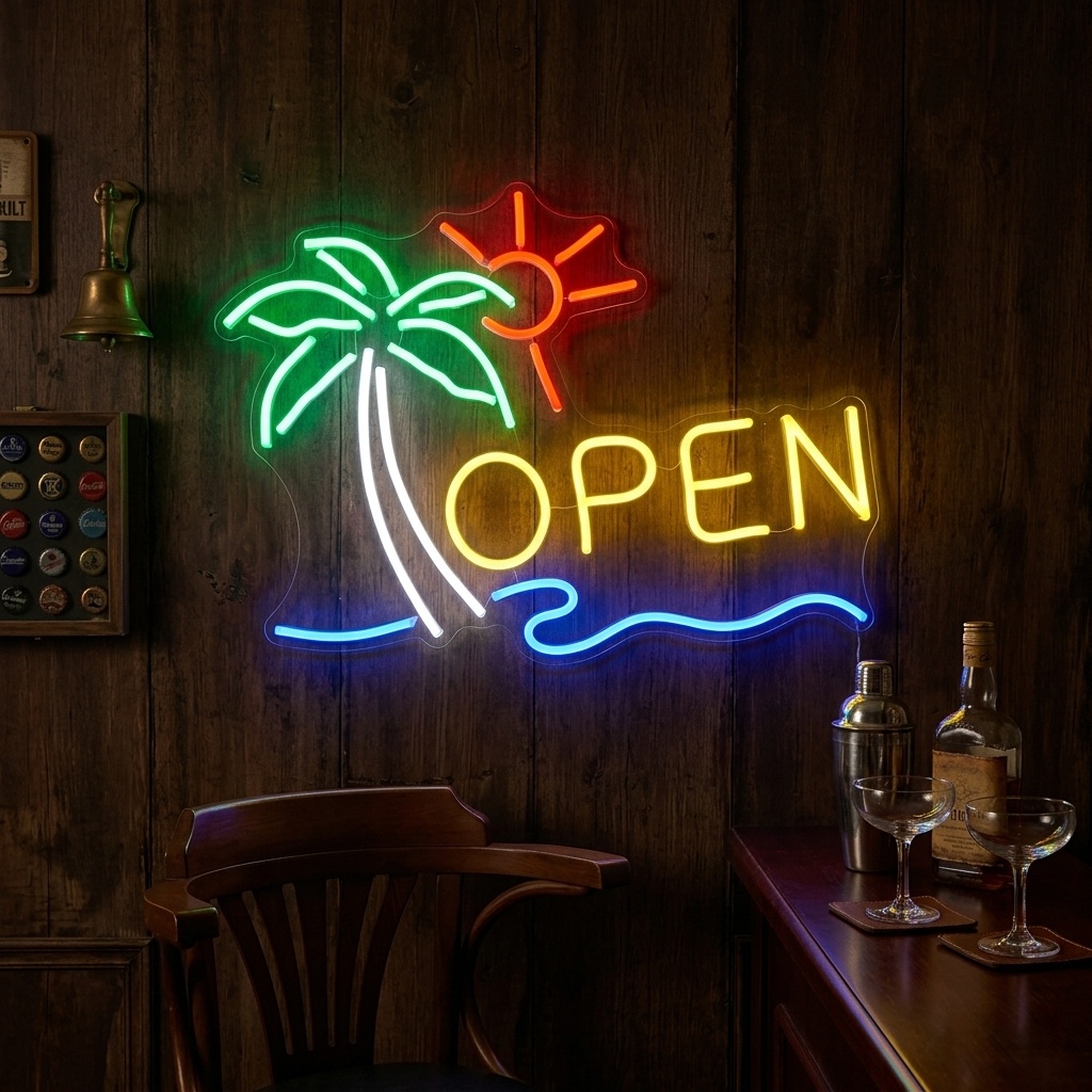 "Open Bar" Neon Sign