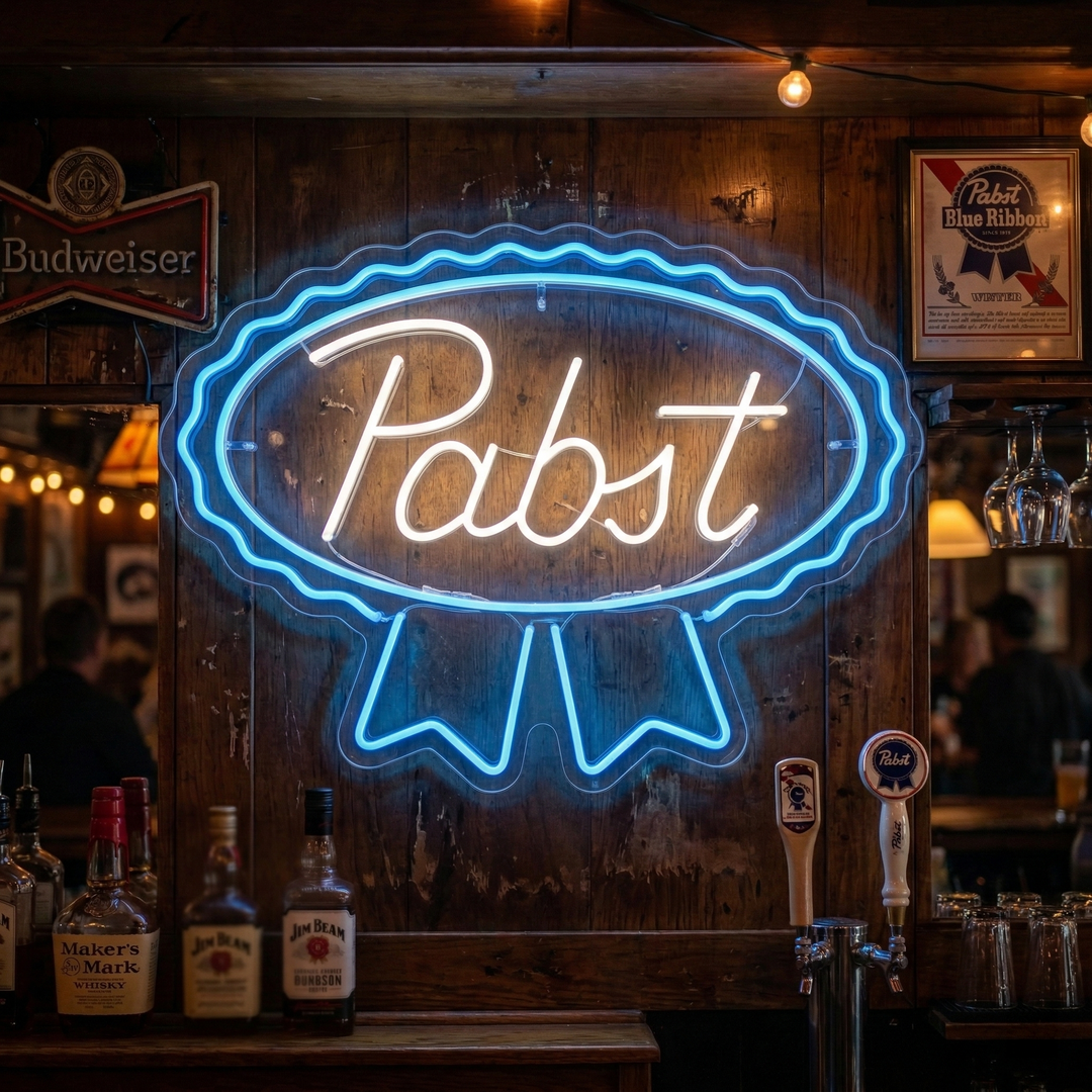 New Pabst Blue Ribbon Lager Ale Neon Sign