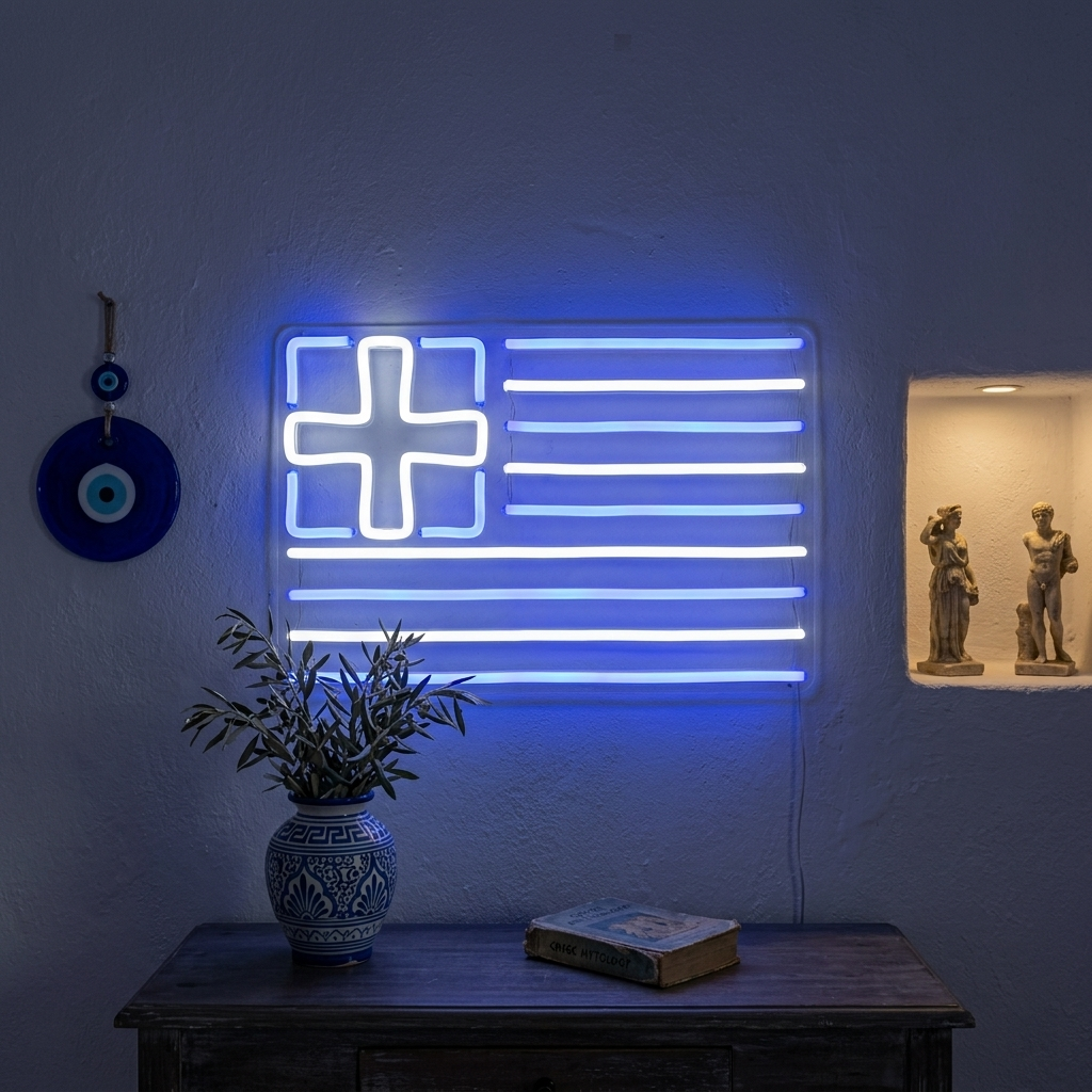 "Flag of Greece" Neon Sign