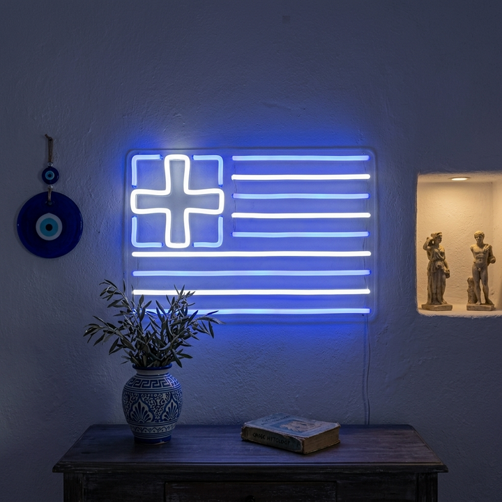 "Flag of Greece" Neon Sign