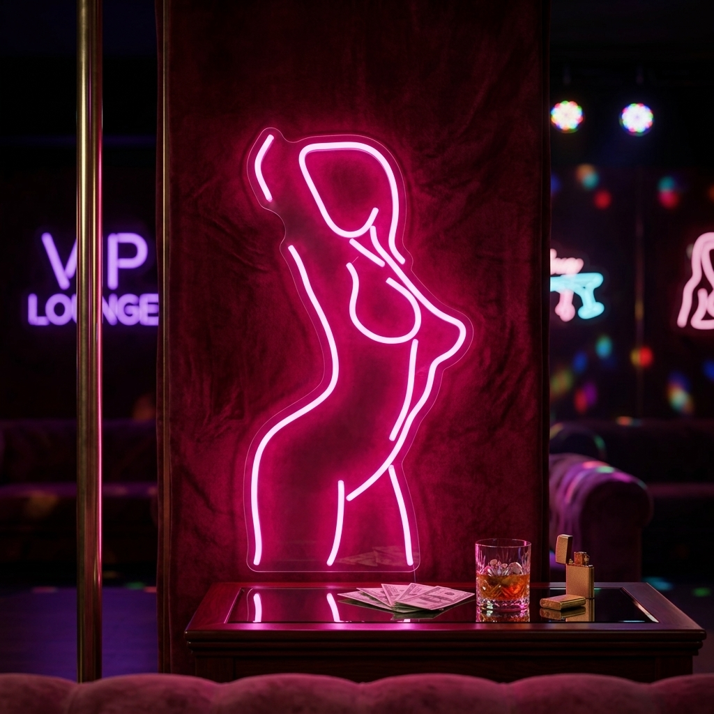 "Woman Lady Back Girl Body" Neon Sign