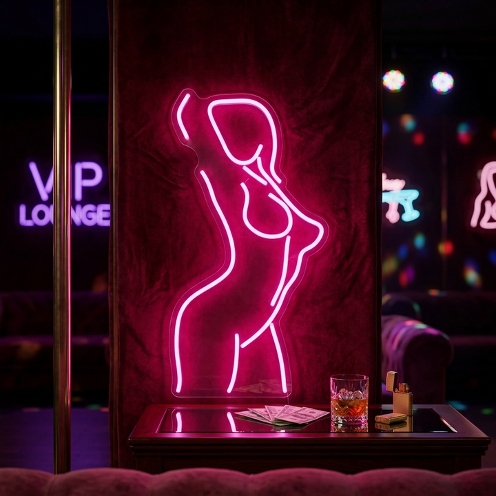 "Woman Lady Back Girl Body" Neon Sign