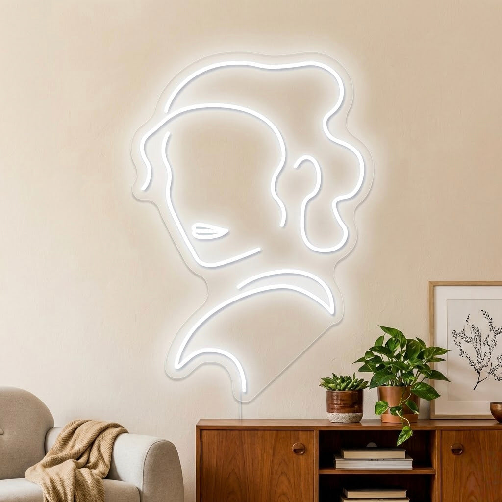 Sci-Fi Heroine Silhouette Neon Sign