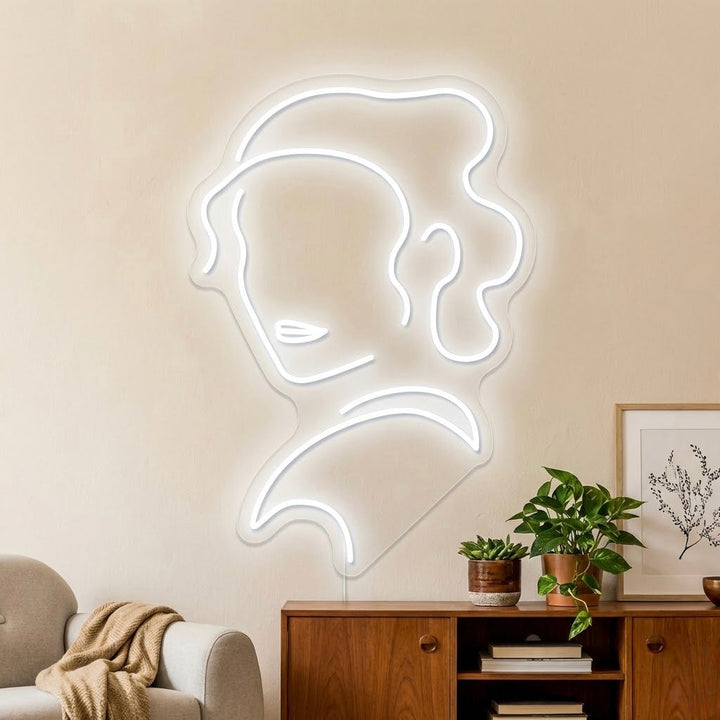 Sci-Fi Heroine Silhouette Neon Sign