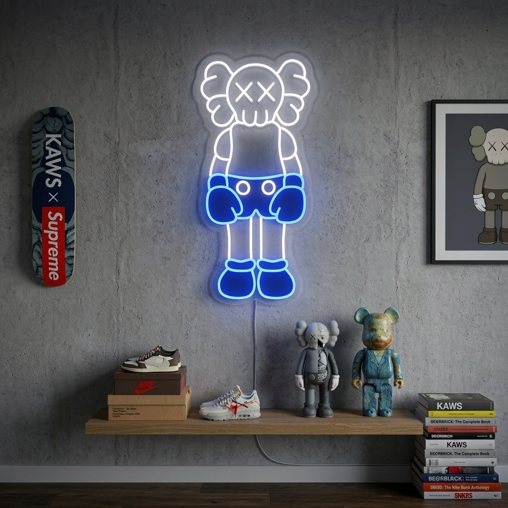 Neon KAWS Sign, KAWS Wall Art, KAWS LED Sign