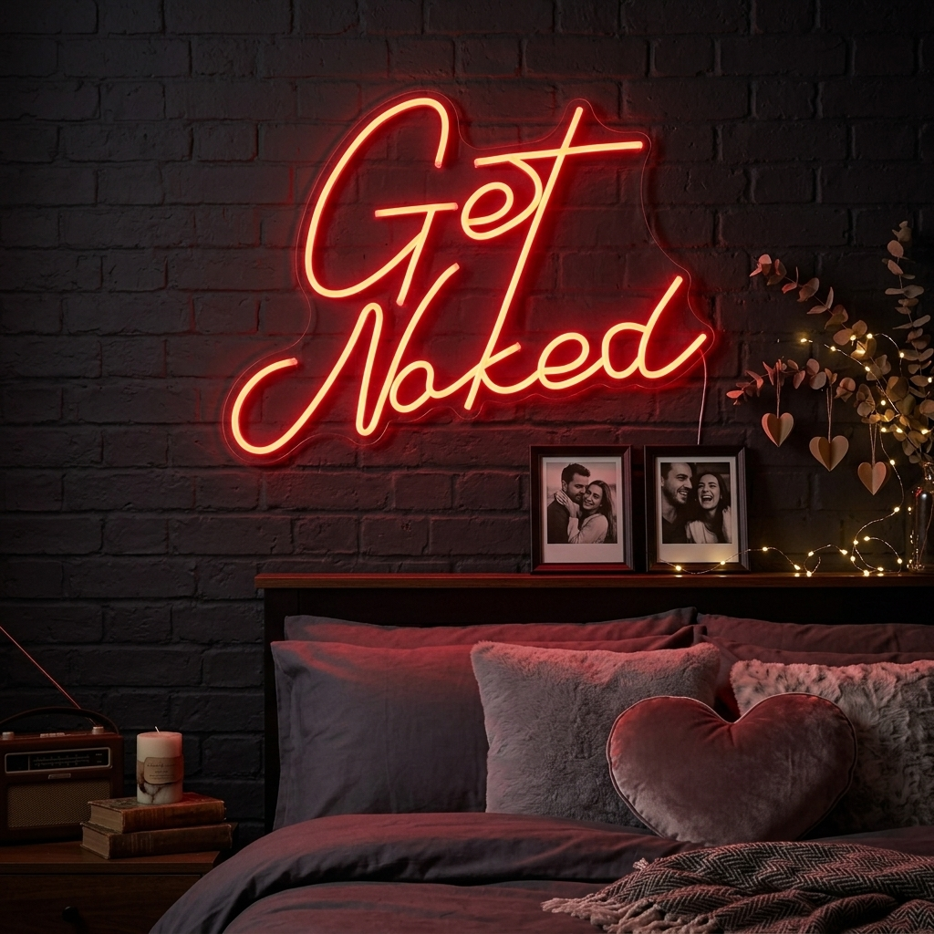 "Get Naked Bathroom" Neon Sign