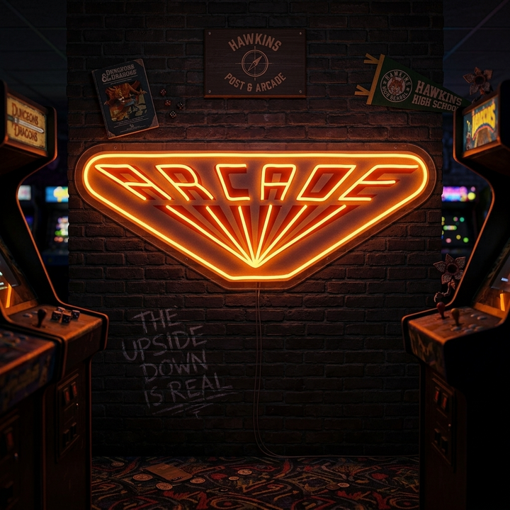 "Arcade, Game Logo, TV Inspired, Fans Gift" UV Print LED Neon Sign