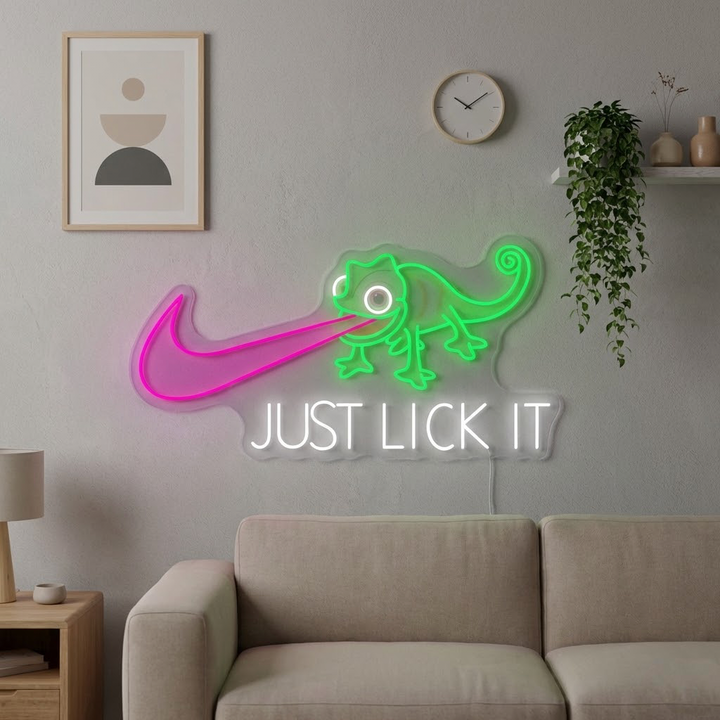 Just Lick It UV Print Neon Sign