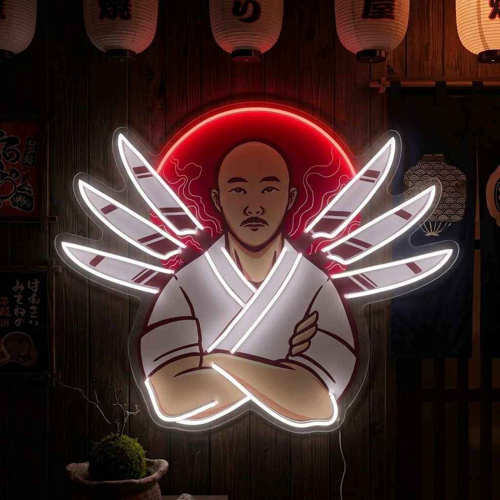 Japanese Chef Neon Sign, Japanese Restaurant Decor