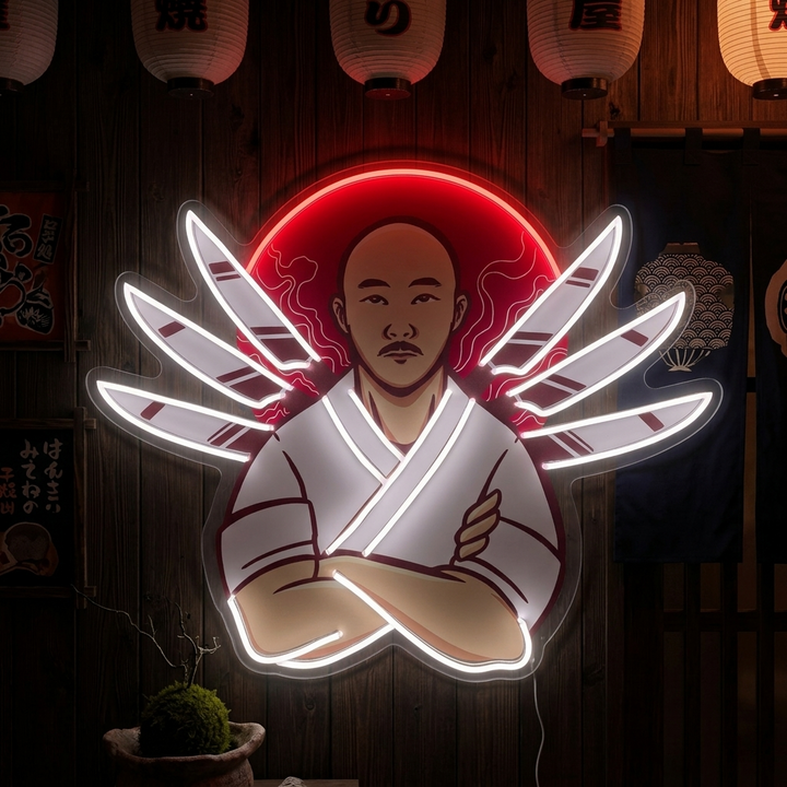 Japanese Chef Neon Sign, Japanese Restaurant Decor