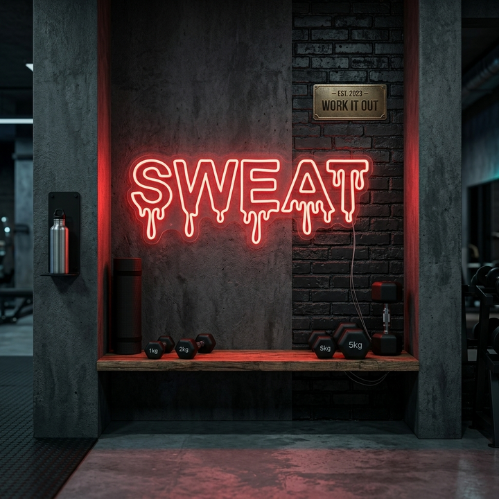 "Sweat Dripping" Neon Sign