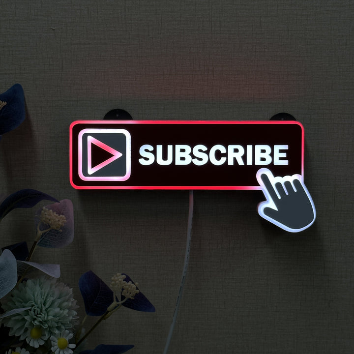 "Subscribe Button" Neon Like Sign