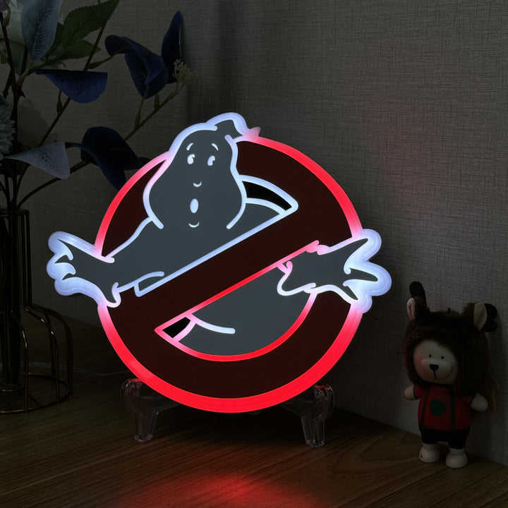 "Ghostbusters, Dangers Stop Entry" Neon Like Sign