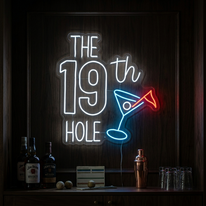 "The 19th Hole Golf" Neon Sign