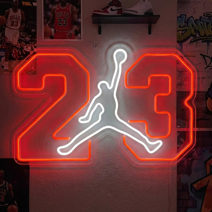 Basketball Jump Dunk Silhouette Neon Sign