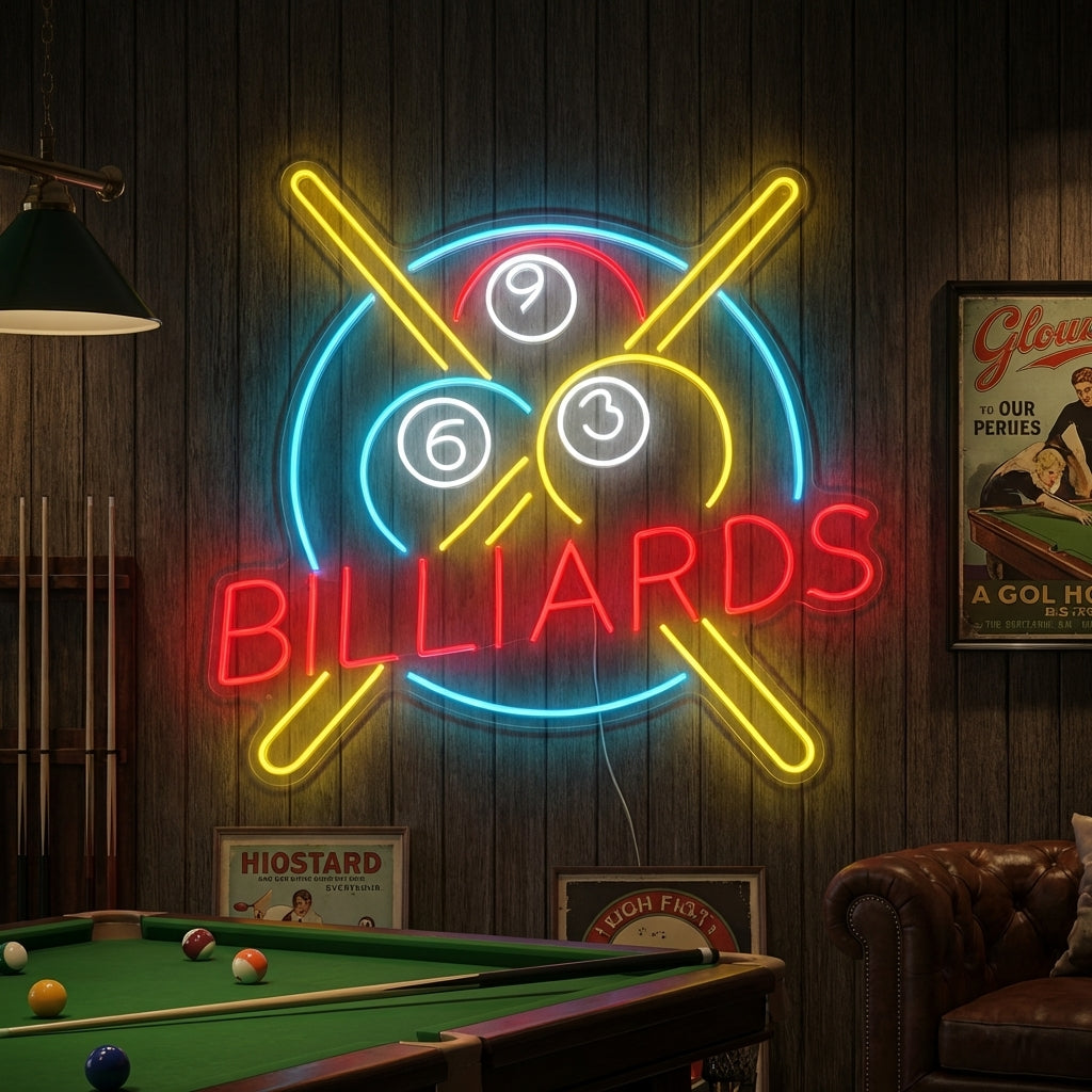 "Billiards" Neon Sign