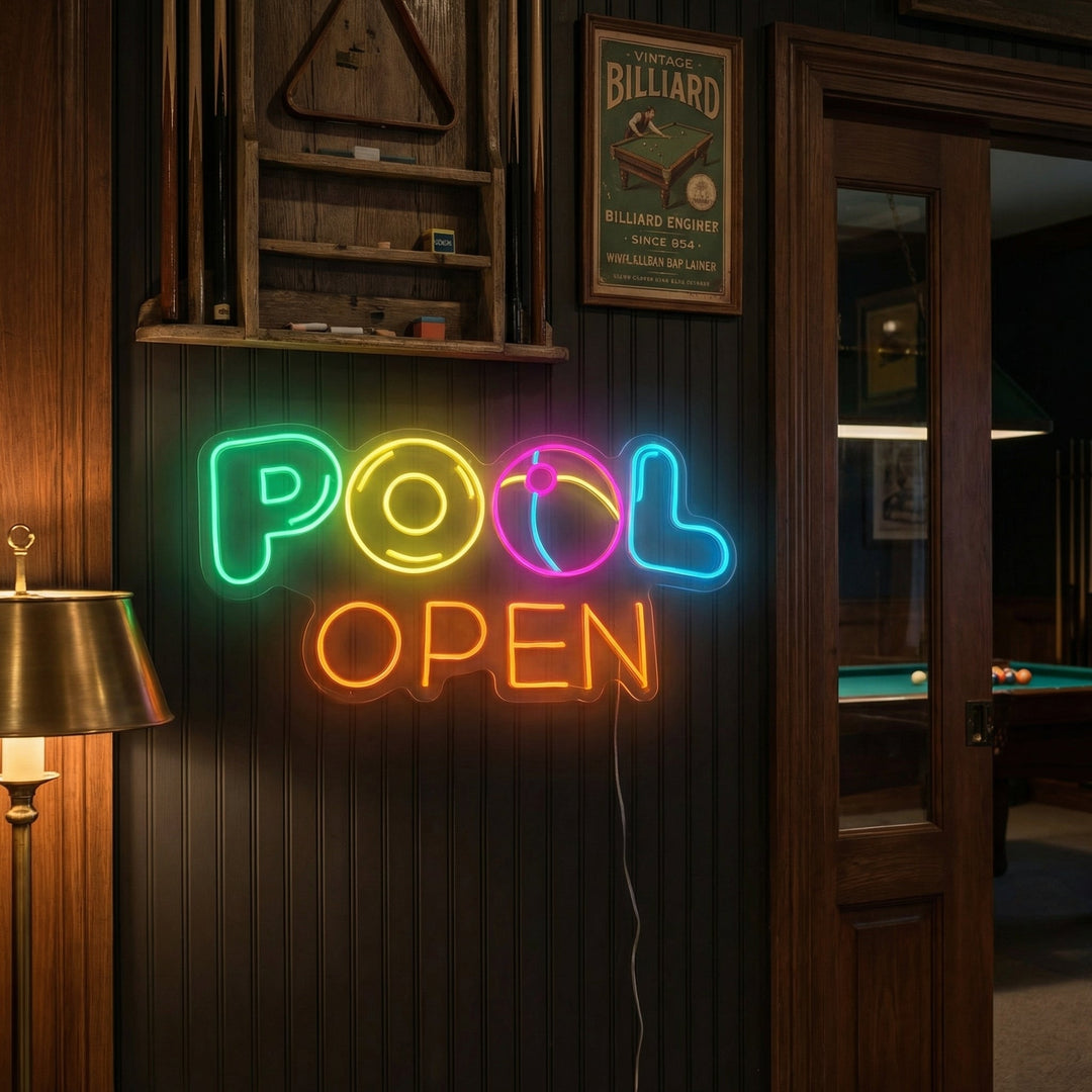"Pool Open" Neon Sign