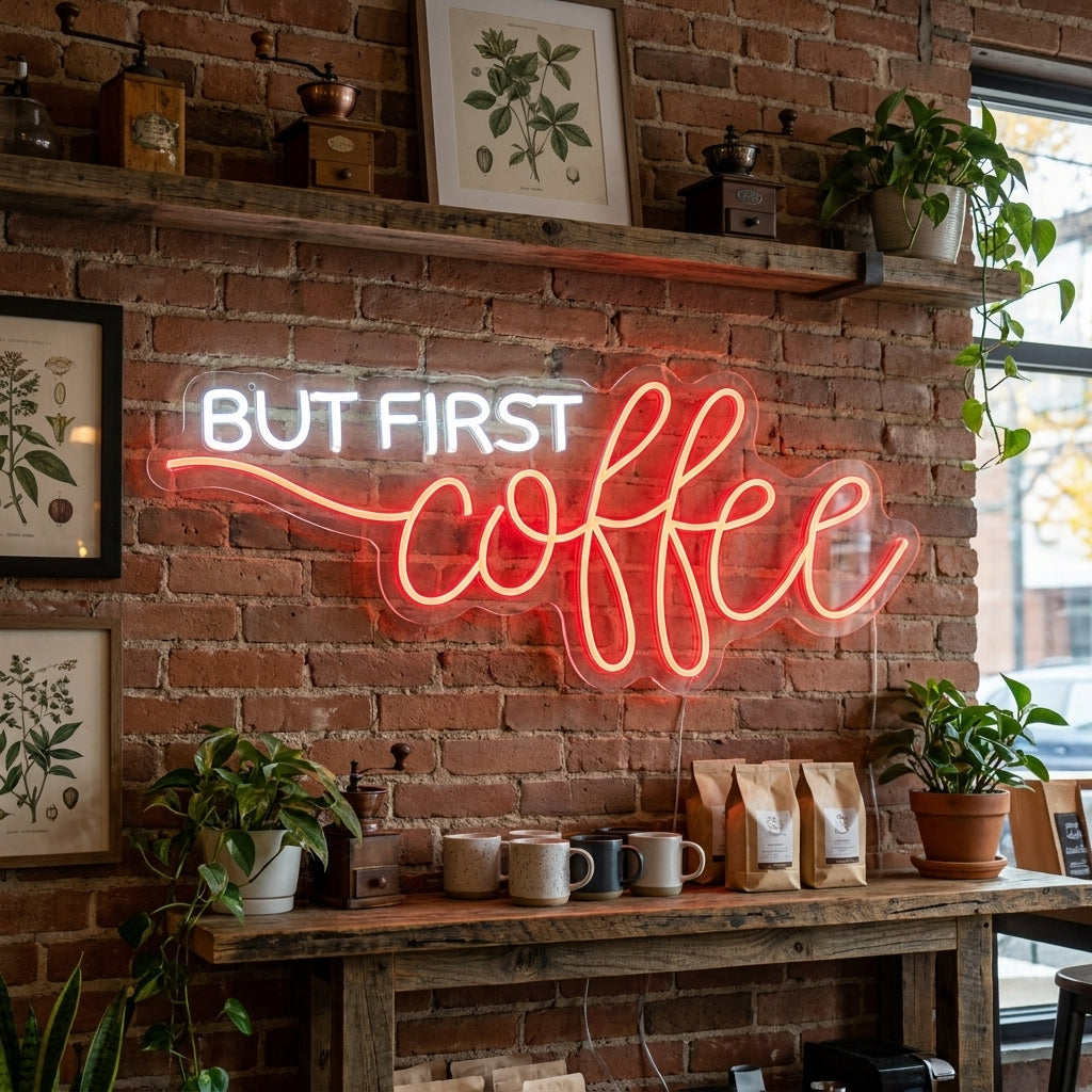 "But First Coffee" Neon Sign