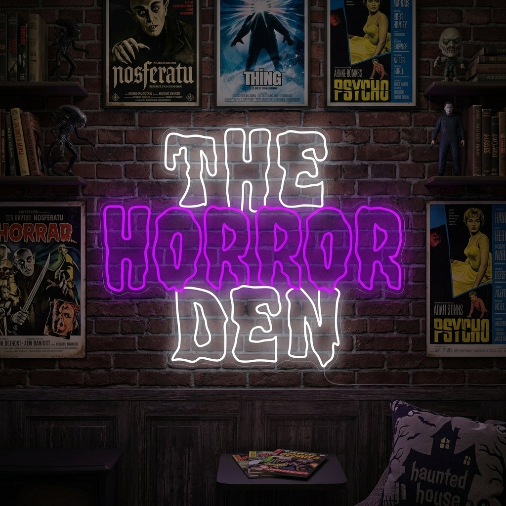 "The Horror Den" Neon Sign