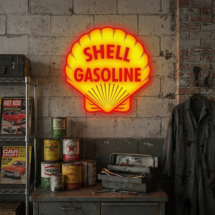 "Shell Gasoline Logo" Neon Sign