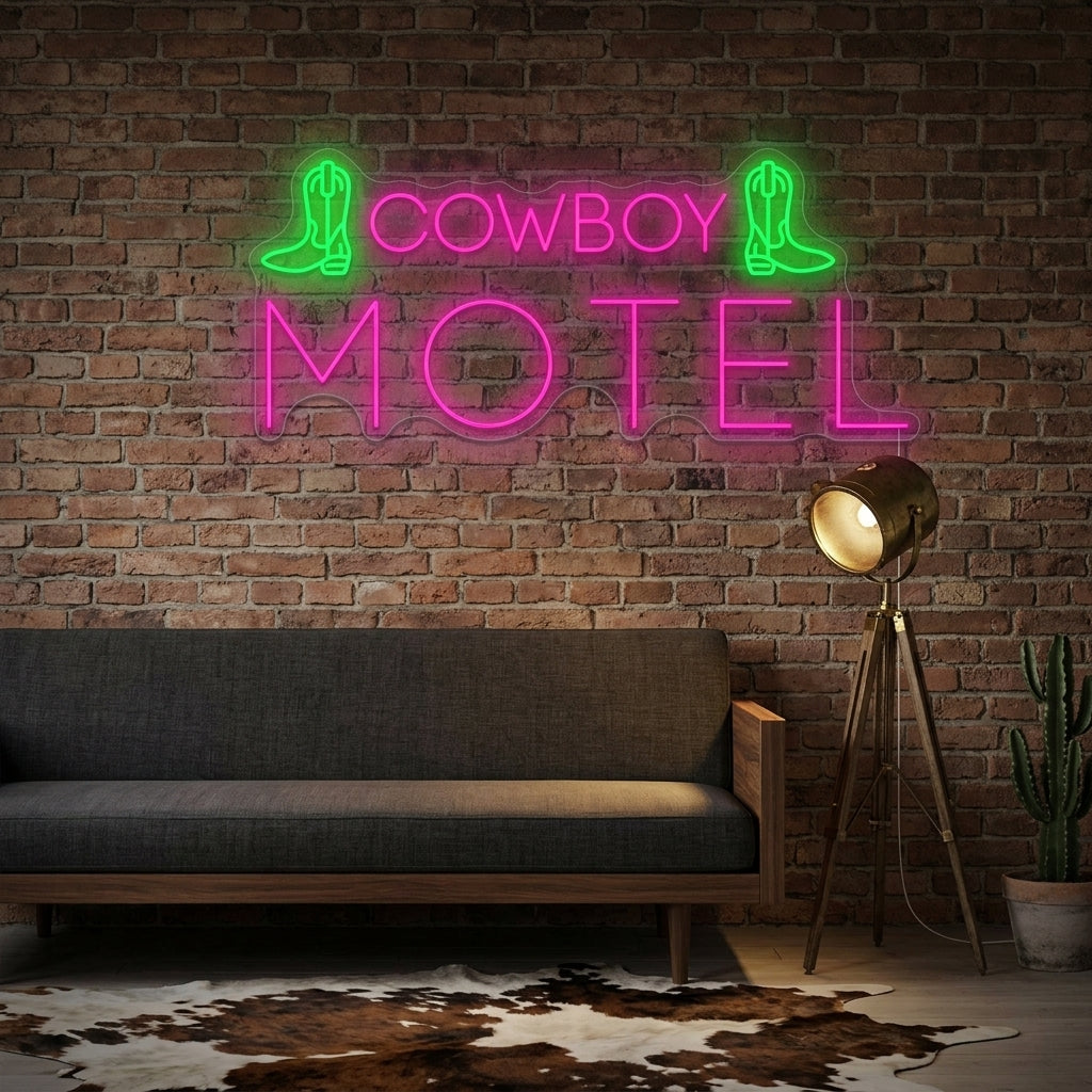"Cowboy Motel" Neon Sign