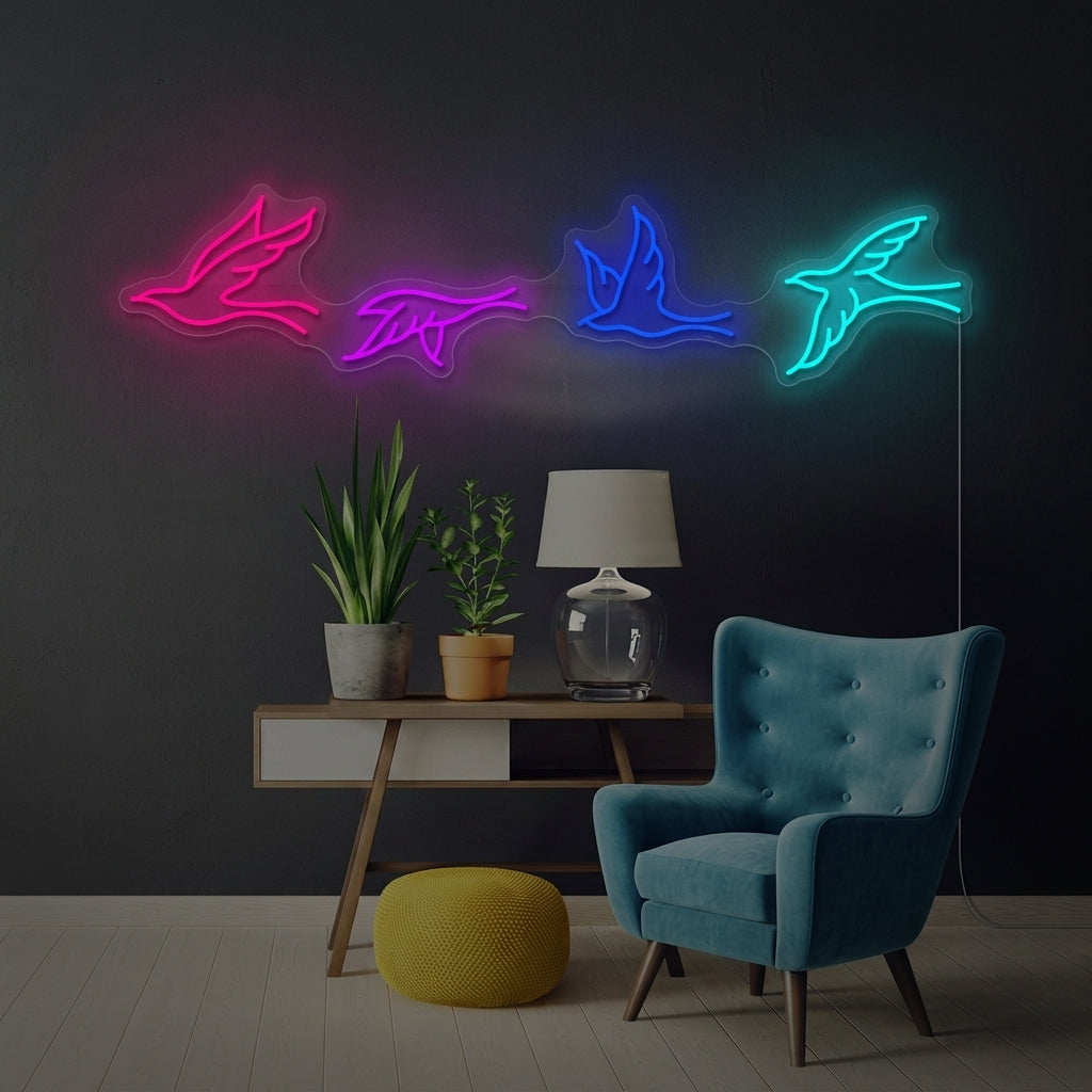 "Birds" Neon Sign