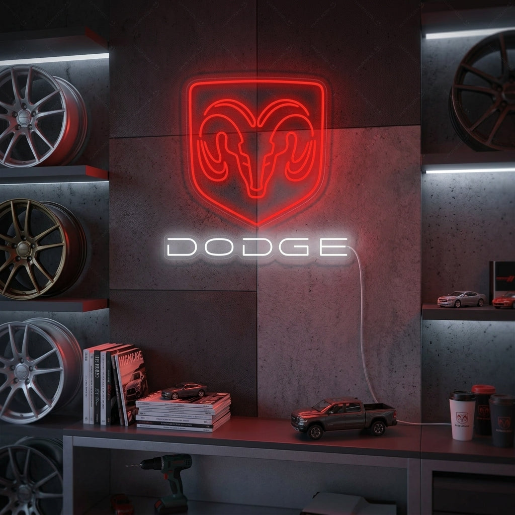 "Dodg-Car" Neon Sign