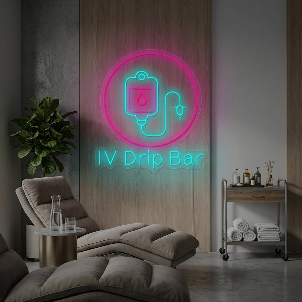 "Iv Drip Bar" Neon Sign