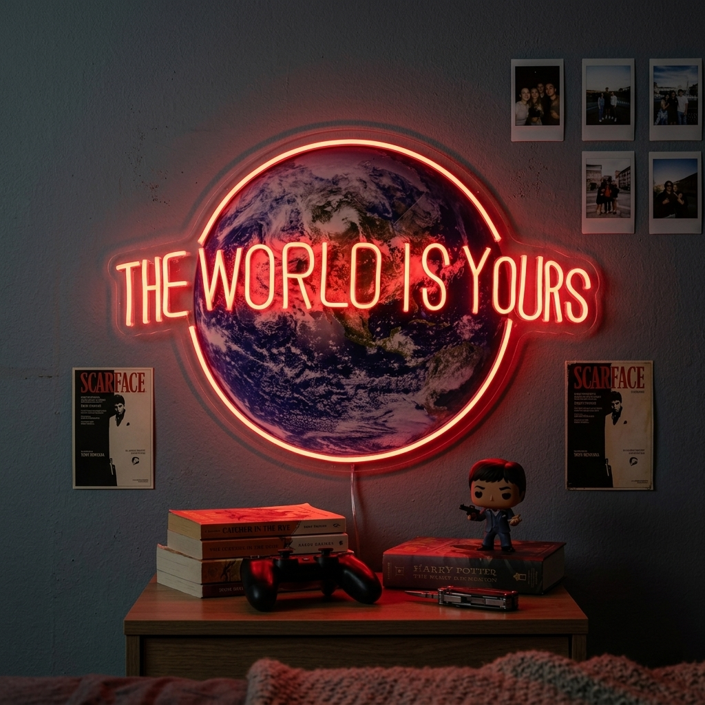 "The World Is Yours" Neon Sign