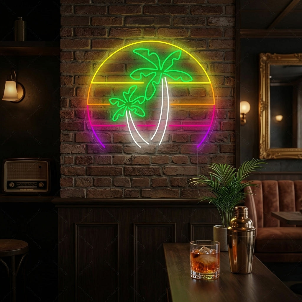 "Palm Tree Vaporwave" Neon Sign