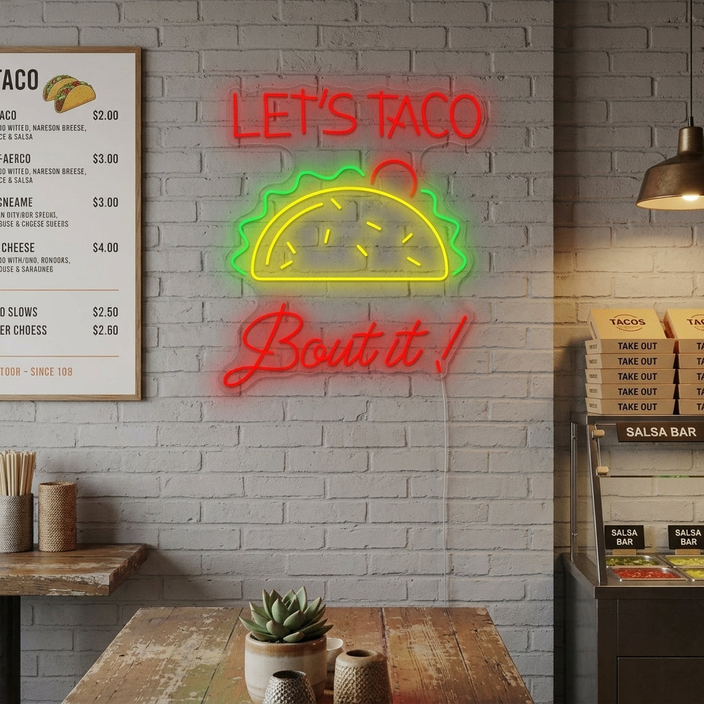 "Let's Taco Bout It" Neon Sign