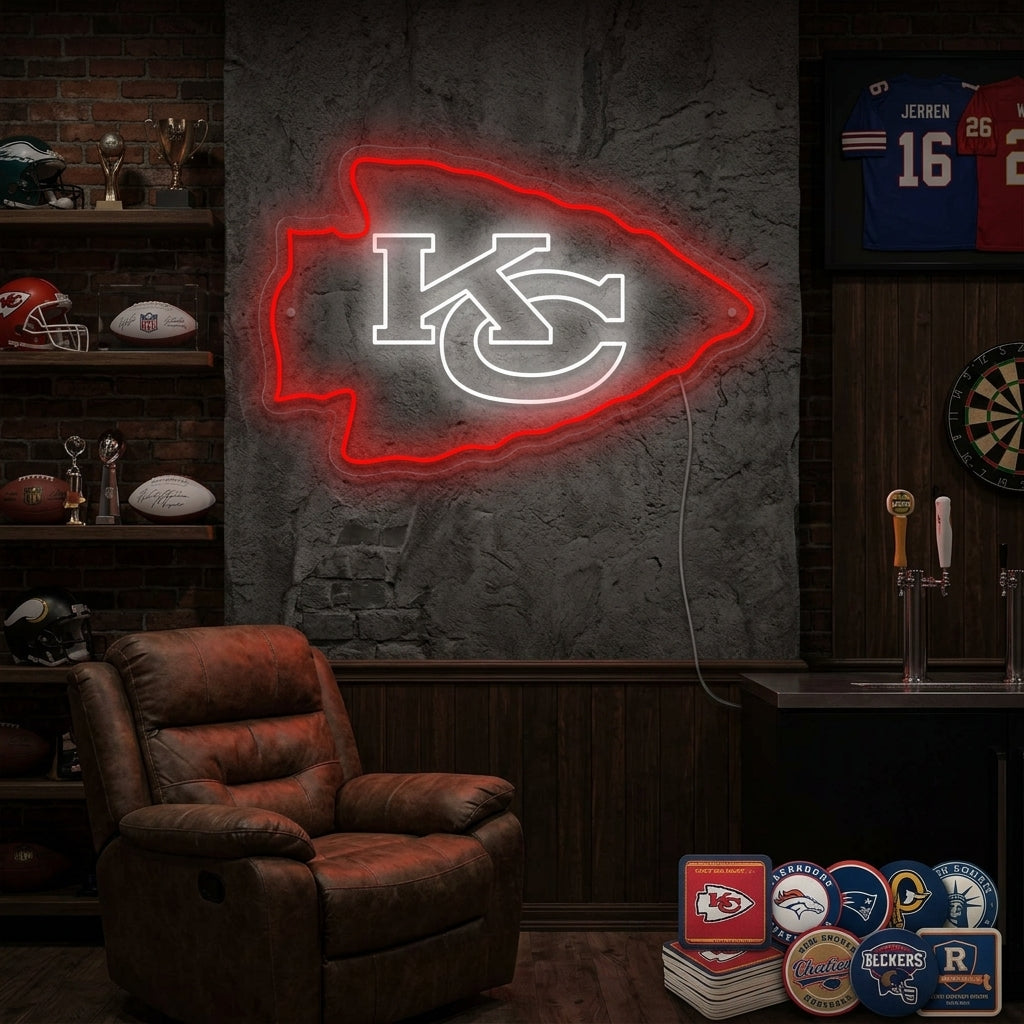 "KC Chiefs" Neon Sign