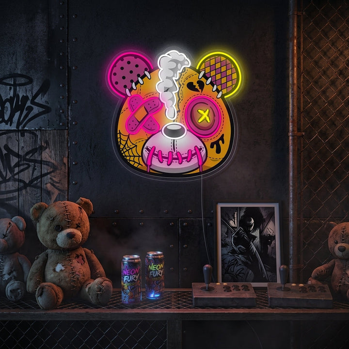 "Zombie Teddy Bear" Neon Sign