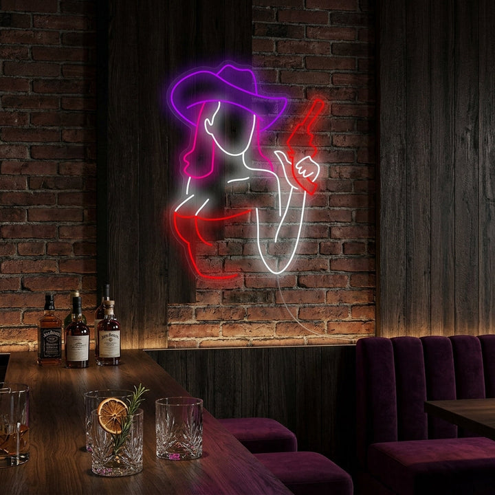 "Cowgirl Gun" Neon Sign