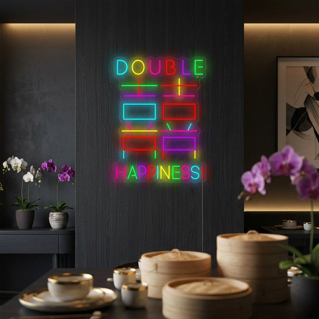 "Double Happiness" Neon Sign