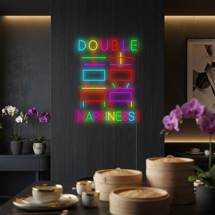"Double Happiness" Neon Sign