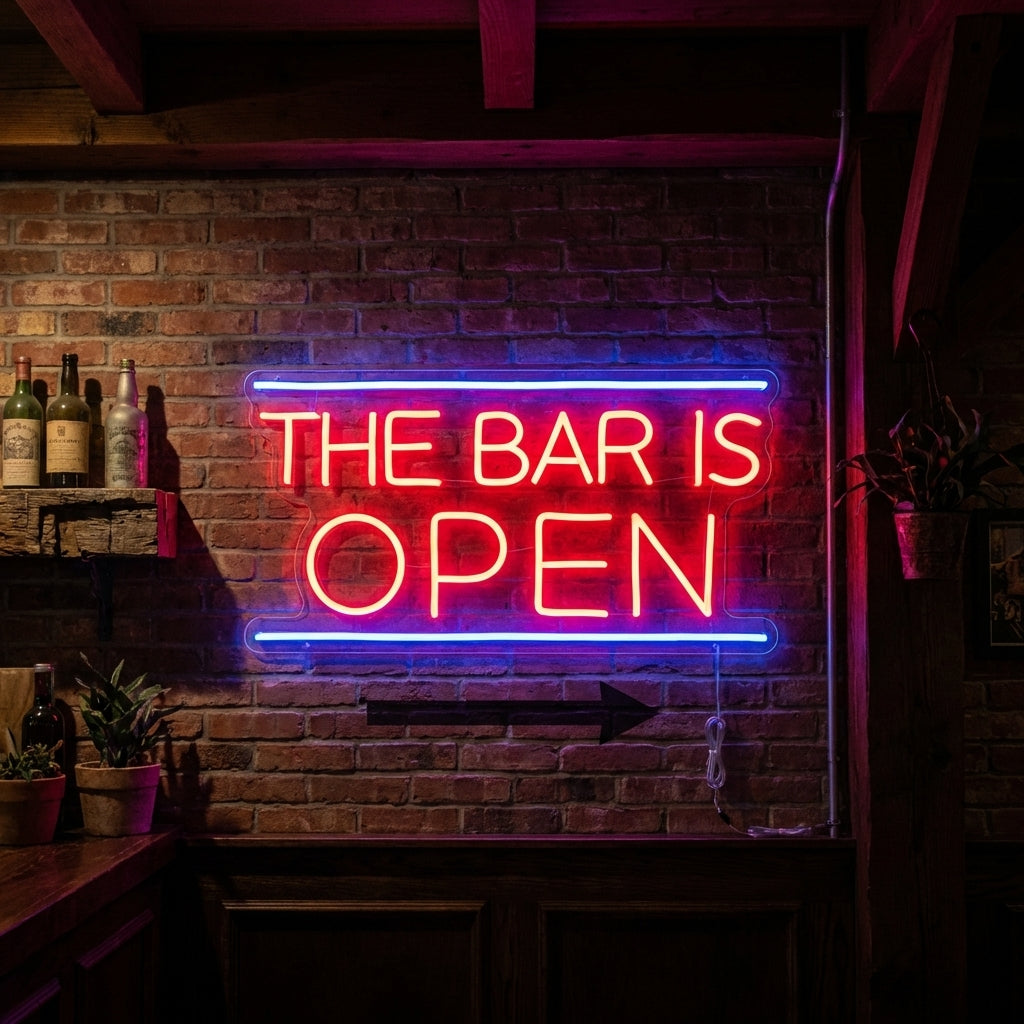 "Bar Is Open" Neon Sign