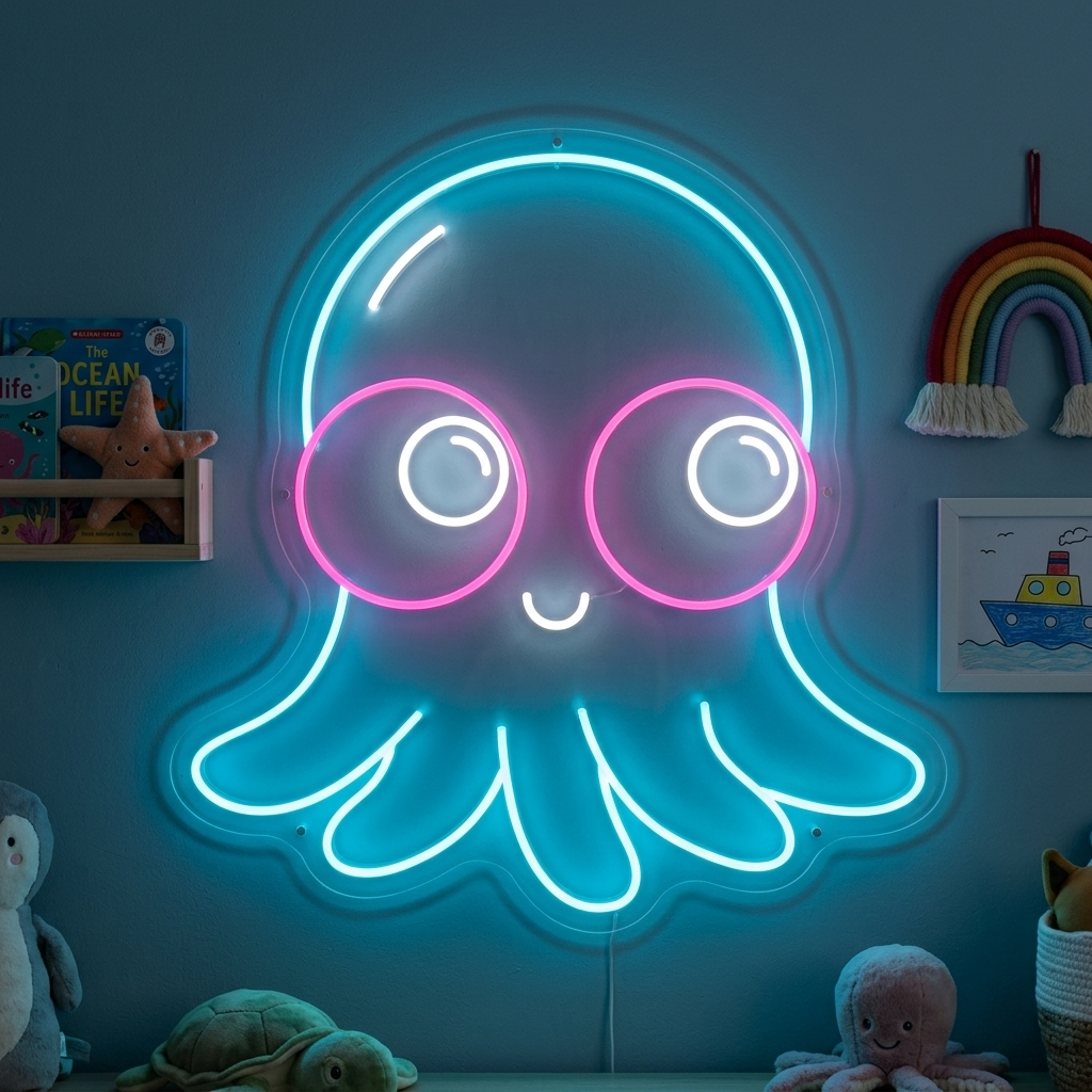 "Baby Octopus" Neon Sign