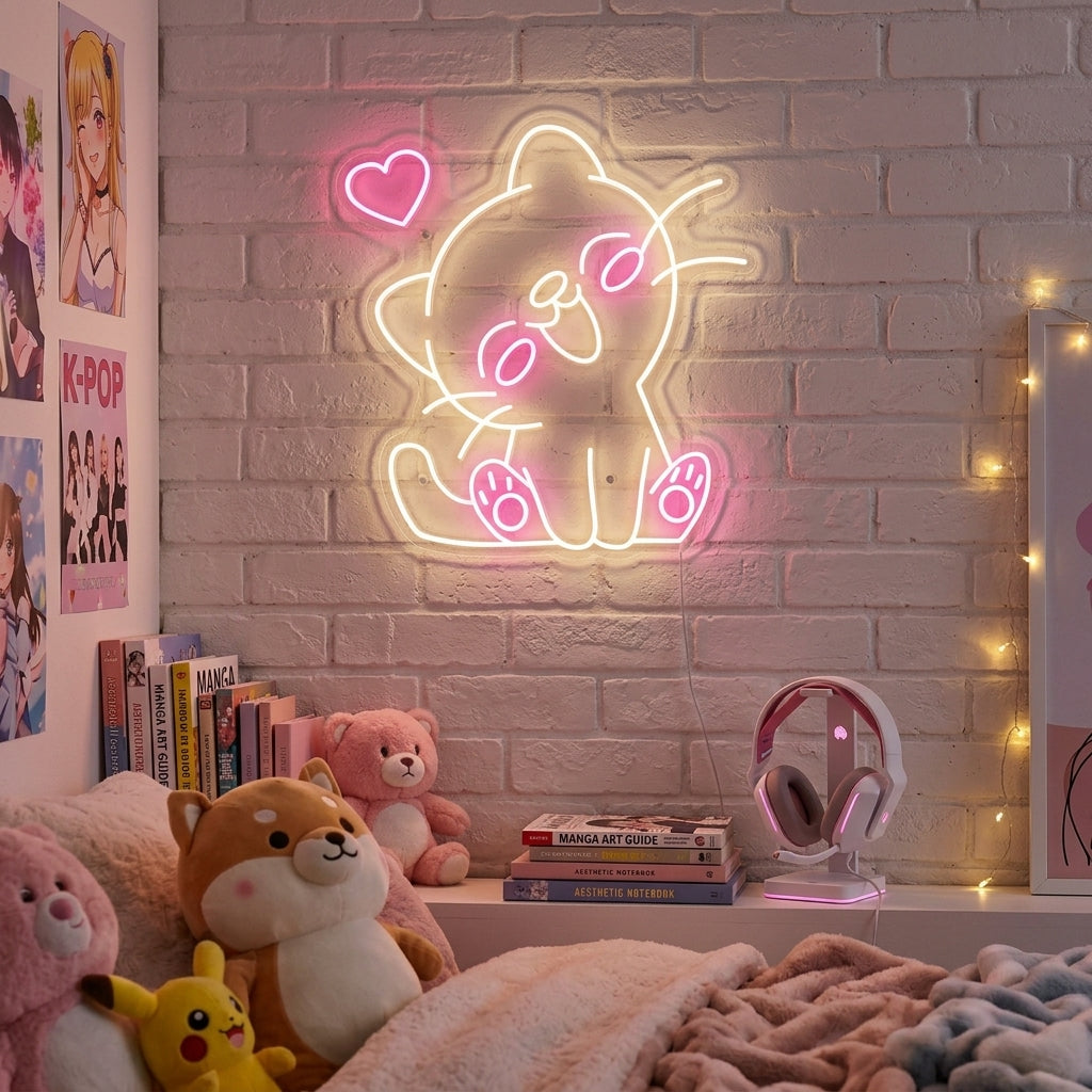 "Kawaii Cat" Neon Sign