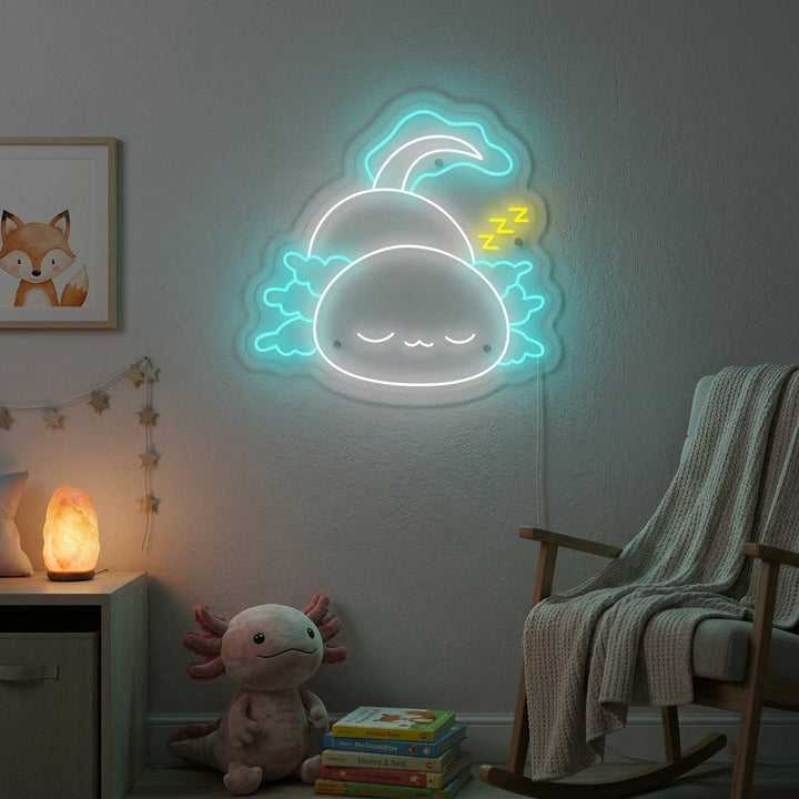 "Sleeping Axolotl" Neon Sign