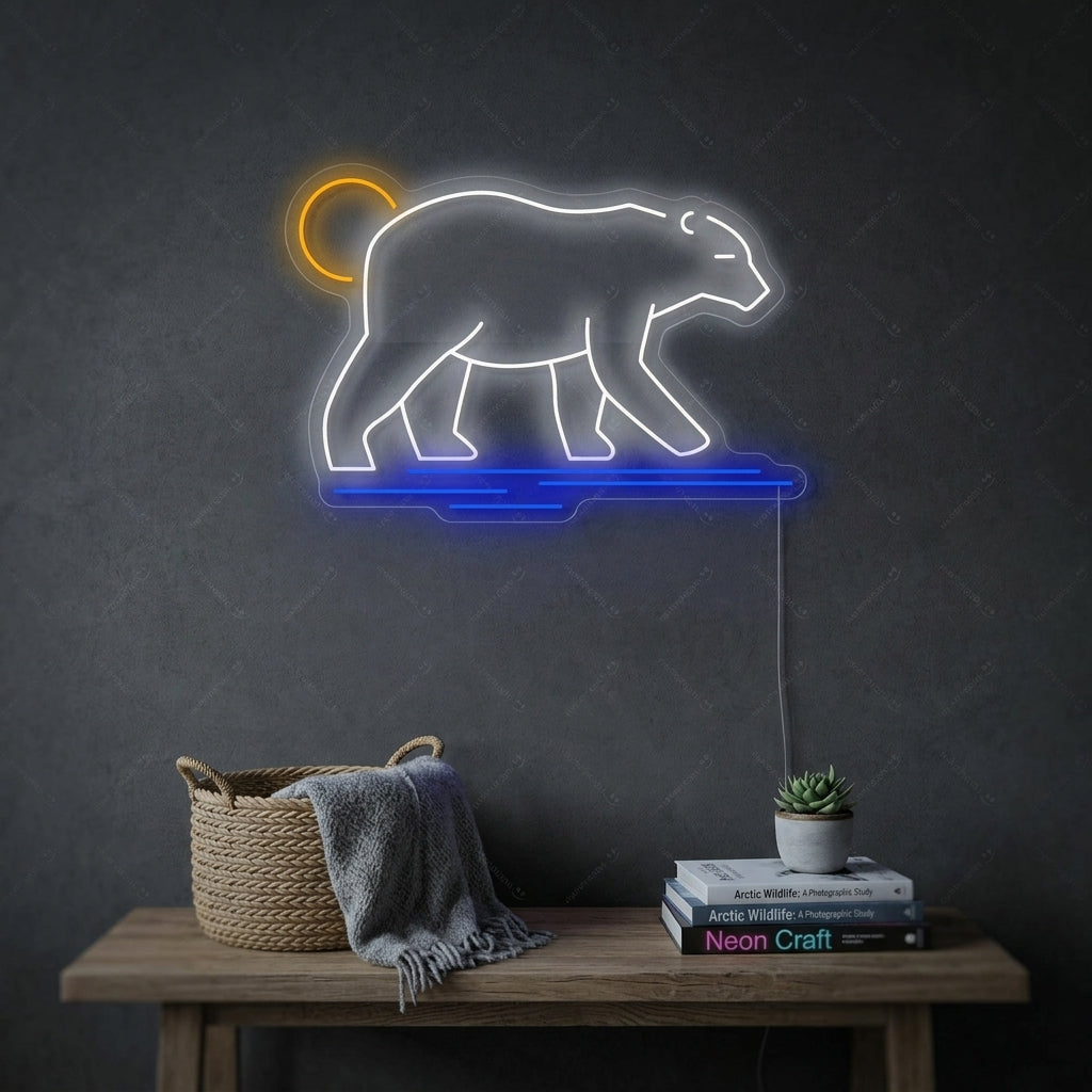 "Striding Polar Bear" Neon Sign