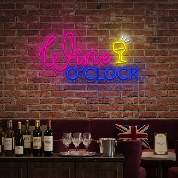 "Wine O'clock" Neon Sign