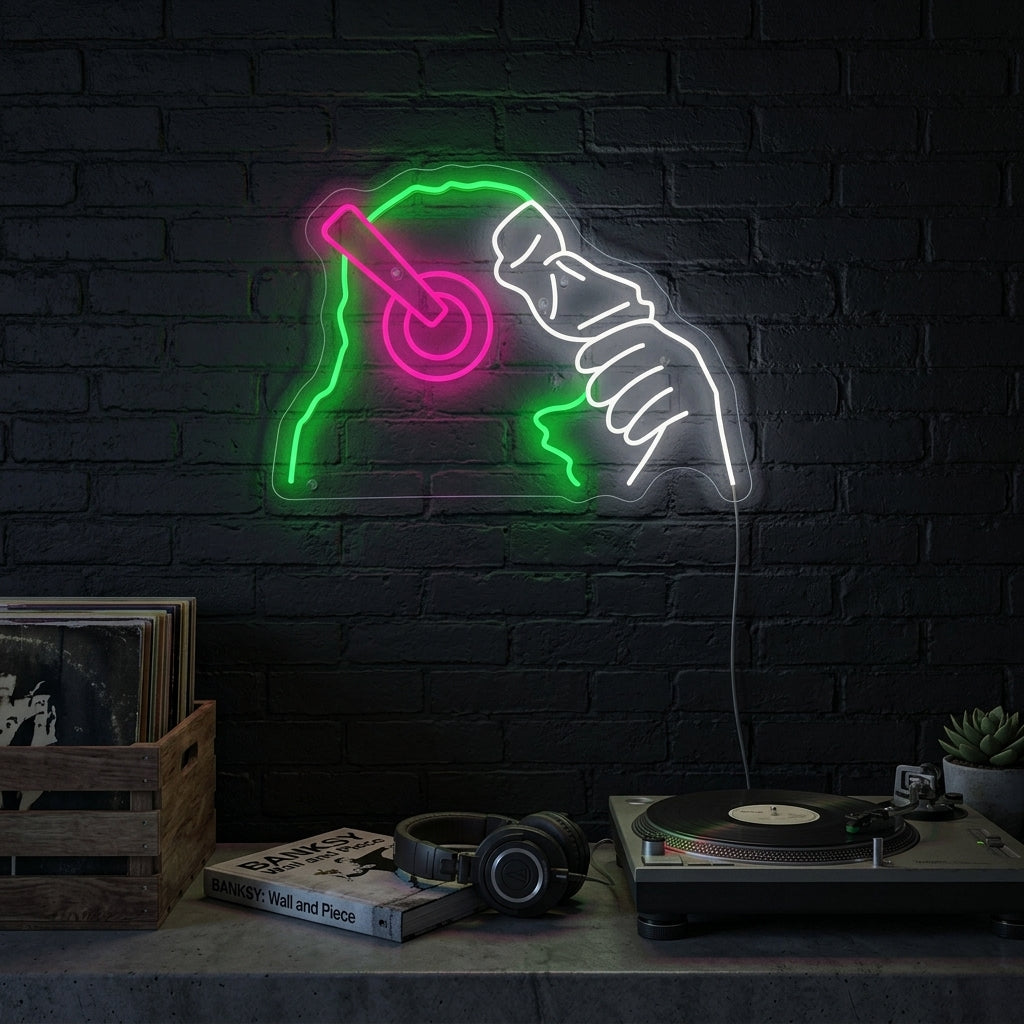 "Banksy Dj Monkey" Neon Sign