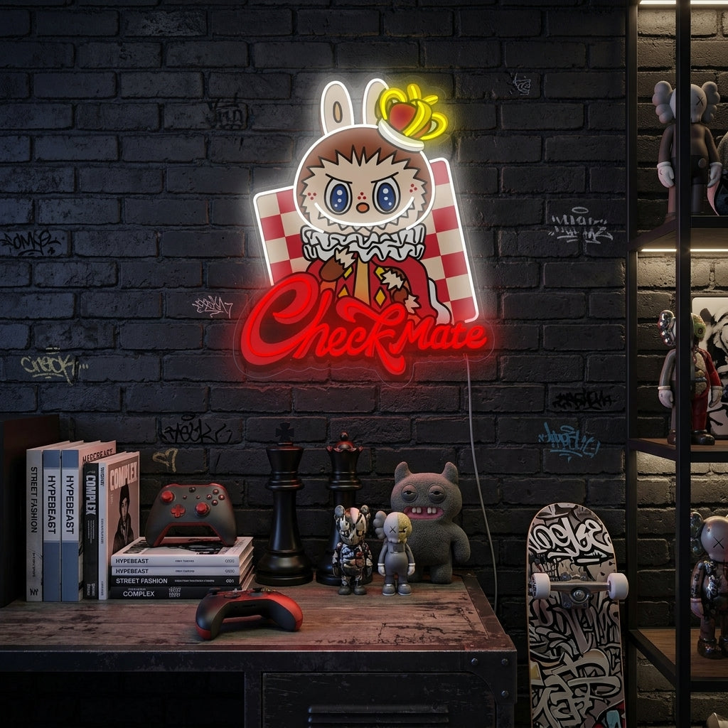 Monster Checkmate Neon Sign