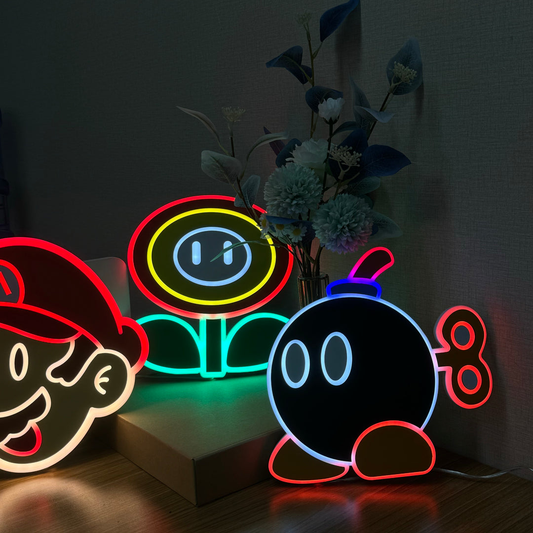 "Mario Bob-omb" Neon Like Sign