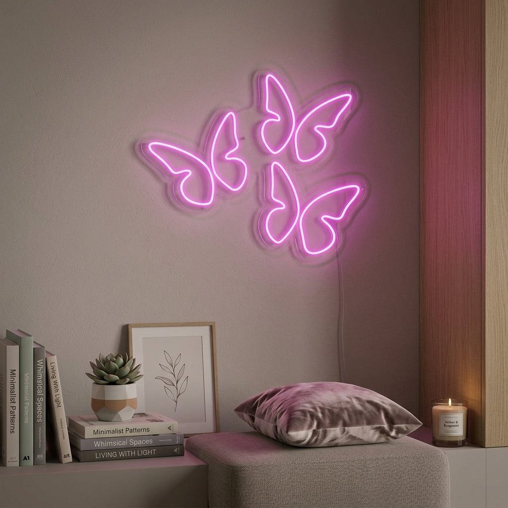 "3 Butterflies" Neon Sign