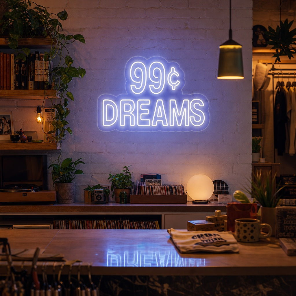 "99 Cent Dreams" Neon Sign